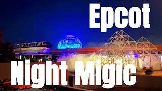 🌐 Night Walk at Epcot ✨ | Lights, Music & Magic After Dark ⭐️🎆