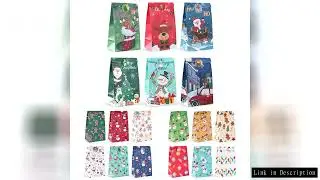 12pcs Christmas Paper Gift Bags with Stickers Christmas Decorations For Home 2025 Xmas Navidad Noel