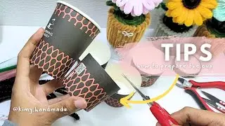 Tips on how to prepare the pot for pipe cleaner flower pot - Kimy Handmade #pipecleanerflower 