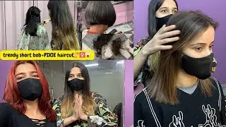 Cutting extreme long hair to short Trendy  shoulder cut bob😱😍💇&zwj;♀️ ||vlogs with Rida n Hoori