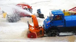 EXTREME SNOW RC PISTENBULLY AT WORK & RC SCHNEEFR&Auml;SE IN ACTION!