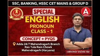 Complete Pronoun Topic || Chapter-wise  Practice Series .1 by Arvind Yadav sir | For #sscexam