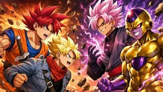 Goku SSJ dios, Trunks SSJ vs Goku Black SSJ Rose, Golden Freezer.