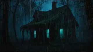 Creepy Abandoned Cabin in Heavy Rain 🌧️ Dark Forest Night Sounds for Deep Sleep