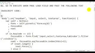 07.  HOW TO USE ENTER FOR GO TO NEXT FIELD IN ORACLE APEX