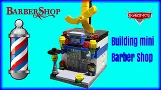 Building mini BARBER SHOP 🧩 // (natural sound) #minibricks #lego unofficial