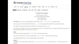 Build Permutation - Code forces Solution 812 (DIV - 2) C problem