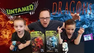FIRE VS ICE - UNTAMED DRAGONS FINGERLINGS - NEW KIDS TOY DRAGON UNBOXING AND REVIEW