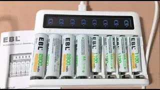 EBL Cargador con 8 x 3000mWh Pilas Recargables AA, Buen cargador y pilas