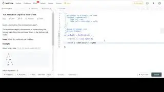 LeetCode 104. Maximum Depth of Binary Tree JavaScript Solution