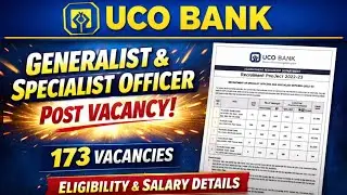 ଆବେଦନ ପ୍ରକ୍ରିୟା ଚାଲିଛି l UCO Bank Generalist and Specialist Officer Recruitment 2026 l#bankingexams 