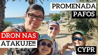 🛸DRON nas ATAKUJE na plaży Coral Bay. SERIO! Promenada Pafos Venus do Sandy Beach - Cypr wakacje
