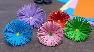 Paper Flowers | EASY paper flower making craft | How to make a flower with paper 