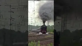 Dampflok 41 360 beschleunigt schweren Schnellzug!