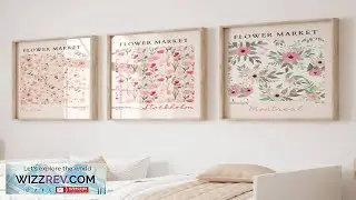 Set of 3 Pink Floral Flower Market Art Prints Floral Prints