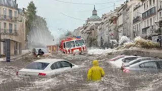 Хаос во Франции! Внезапное наводнение в Марселе смывает машины и дороги, Европа в шоке