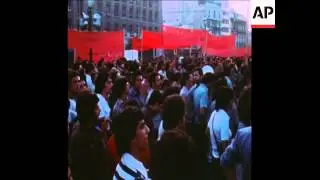SYND 10 8 77 ATHENS STUDENTS DEMONSTRATE AGAINST AMERICAN POLICY