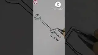 draw pitchfork//creative art//easy//stepbystep//colouring#NewWayDrawing#shorts