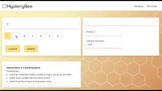 MysteryBee Spelling Game App