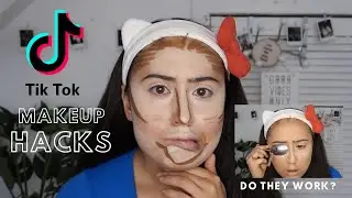 FULL FACE OF MAKEUP USING ONLY TIK TOK MAKEUP HACKS | JASMINE CHALK |