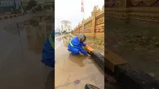 Clean Abandon Culvert Clogged Drain #unclog #clean #culvert #shortsvideo  #draincleaner #drain