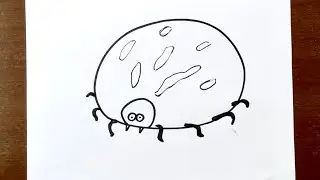How to draw Tick | Insect | Animal | Easy funny drawings of cartoons