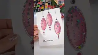 ✨Toilet Paper Roll stamping on your Christmas Card - how to paint #watercolor ornaments holiday #art