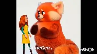 The lorax Audrey and Mei lee red panda hug turning red AI *Aimegen*