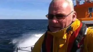 Riding the bow of a severn class lifeboat