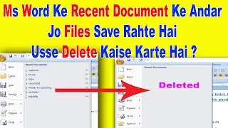 How to delete files saved under recent documents in MS Word?