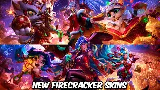 NEW Firecracker Skins PBE - Seraphine, Ashe, Caitlyn, Ziggs, Poppy & Yuumi - League of Legends