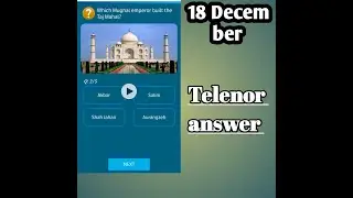 18 December answer My Telenor App  Answer  2020