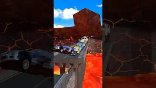 small to big cars vs broken bridge #automobile #beamngdrive #beamngcrashes #trucks #truck