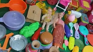 Satisfying with unboxing #colr full miniature barbie kitchen burger 🍔 plate set toys #asmr #video 