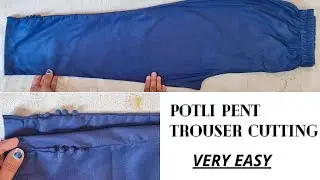 Very Easy Palazzo pant Cutting | Palazzo pant Bottom Design with potli button | Ledis Trouser pant