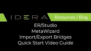 ER/Studio MetaWizard Import Export Bridges - Quick Start Video Guide