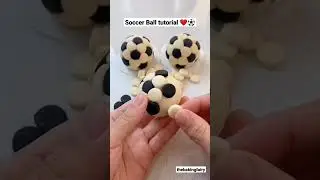Soccer Ball ⚽❤️ #thebakingfairy #youtubeshorts #fondant #tutorial #shorts #cake #piping #cakedesign