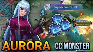 AURORA CC MONSTER! WTF😈 AURORA BEST BUILD & EMBLEM! | MLBB