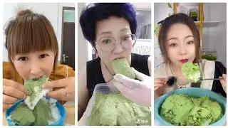 ASMR :Heavy Matcha powder ice|solo bites|Soft ice|crushed hard ice|white ice eating|V-good crunchy