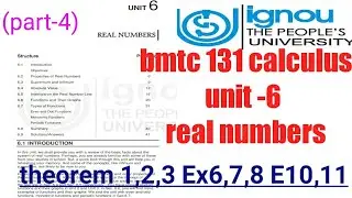 (V-33)ignou bscg mathematics bmtc 131 calculus unit-6 real numbers#ignou#realnumbers #absolutevalue