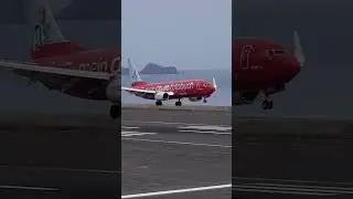 ✅#TUIfly 🟡 amazing  ✽ landing ✽ Boeing 737-86J ✽ from Frankfurt 🧿 to #Madeira airport ✽ 2023 ✽ 4k⭐⭐⭐