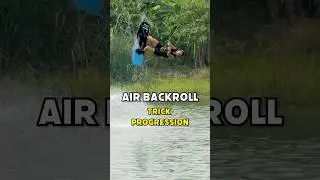 Trick Progression -AIR BACKROLL 🚀 Trick Tips in description⬇️Frontside Edition #wakeboarding
