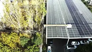 Phicleaner is cleaning the Carport, unmanned solar clean robot #photovoltaicsystem #photovoltaic