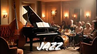 Elegant piano jazz with subtle double bass and soft brush drums
