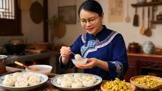 Traditional Chinese Food Craftsmanship Homemade Lotus Root Starch Sweet Osmanthus Cake 🥮