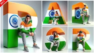 15 August 3D Name First Letter Ai Photo Editing | Independence Day Ai Photo Editing | Bing Ai Image