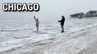 🥶 FROZEN Chicago Beach - Ohio Street Beach Walk On Saturday | January 24, 2026 | 4K Video