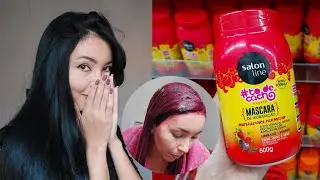 Testei a máscara matizadora vermelha no meu cabelo preto 👀