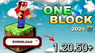 ONE BLOCK MAP FOR MINECRAFT PE 1.20.50+ ( MCPE 2024 🎊) #oneblockworld