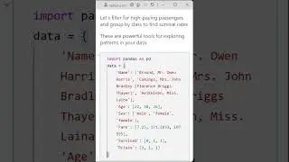 04 Filtering and Grouping Data with Pandas: Analyze Survival Rates by Class